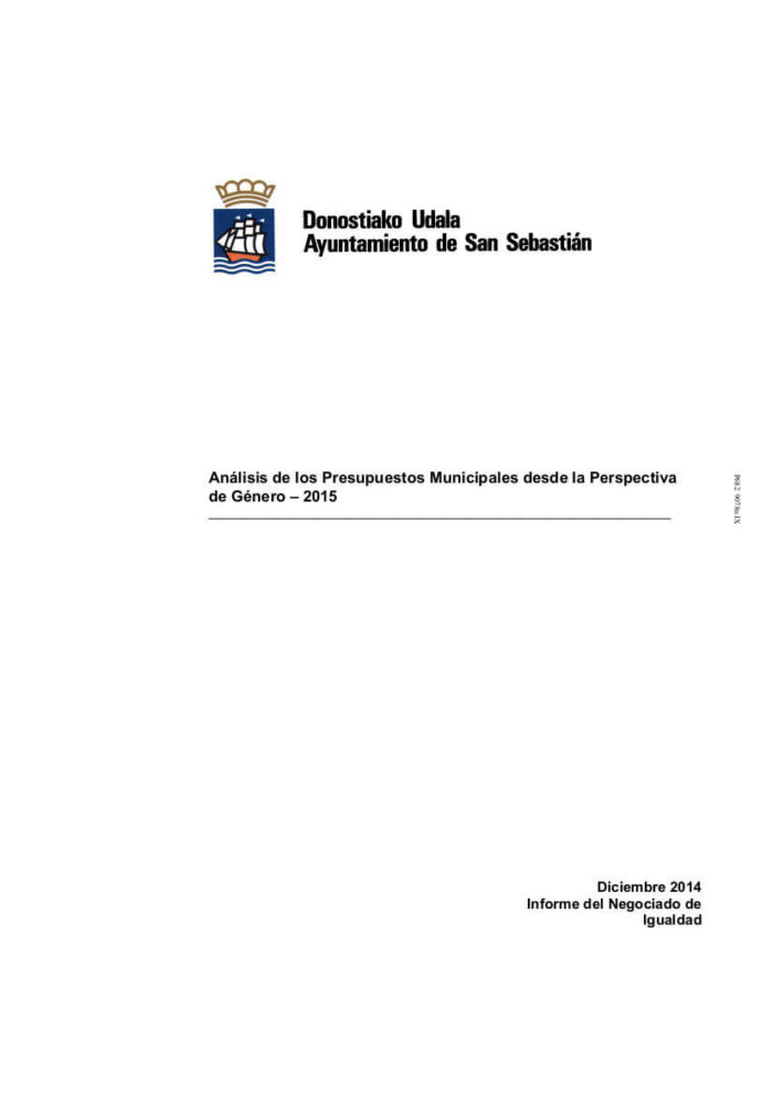 Análisis de los Presupuestos Municipales desde la Perspectiva de Género Ayuntamiento de Donostia 2015 analisis-de-los-presupuestos-municipales-desde-la-perspectiva-de-genero-ayuntamiento-de-donostia-2015