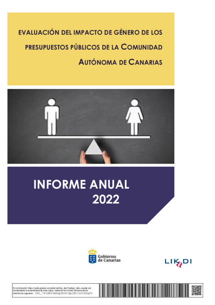 Evaluación del Impacto de Género de los presupuestos públicos de la Comunidad Autónoma de Canarias 2022 evaluacion-del-impacto-de-genero-de-los-presupuestos-publicos-de-la-comunidad-autonoma-de-canarias-2022