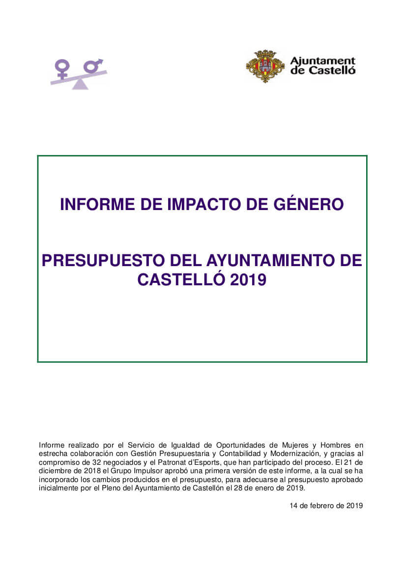 Impacto de género presupuesto del Ayuntamiento de Castelló 2019 impacto-de-genero-presupuesto-del-ayuntamiento-de-castello-2019