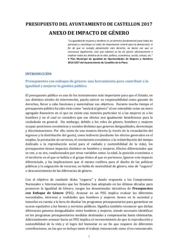 Impacto de género presupuesto del Ayuntamiento de Castellón 2017 impacto-de-genero-presupuesto-del-ayuntamiento-de-castellon-2017