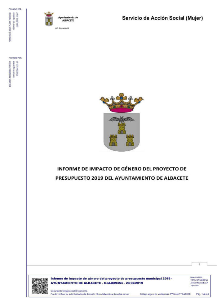 Informe de Impacto de Género del Proyecto de presupuesto 2019 del Ayuntamiento de Albacete informe-de-impacto-de-genero-del-proyecto-de-presupuesto-2019-del-ayuntamiento-de-albacete