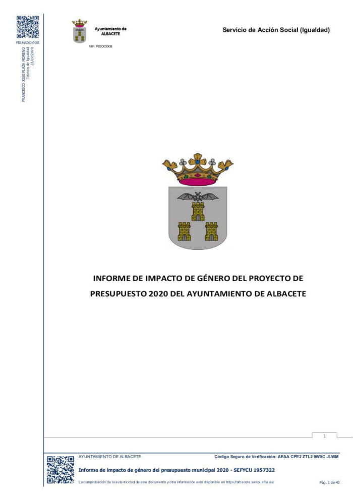 Informe de Impacto de Género del Proyecto de Presupuesto 2020 del Ayuntamiento de Albacete informe-de-impacto-de-genero-del-proyecto-de-presupuesto-2020-del-ayuntamiento-de-albacete
