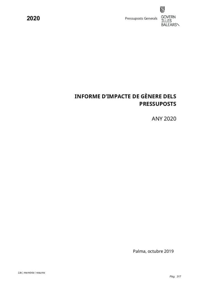 Informe d’impacte de gènere dels pressuposts de la Comunitat Autònoma de les Illes Balears 2020 informe-dimpacte-de-genere-dels-pressuposts-de-la-comunitat-autonoma-de-les-illes-balears-2020
